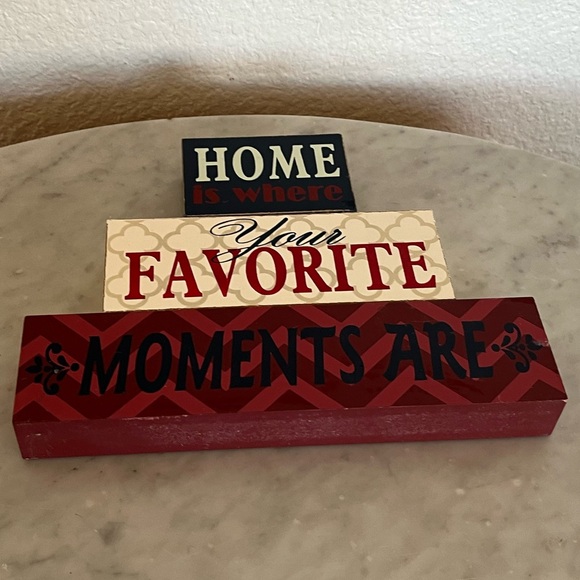 "Home Is Where Your Favorite Moments Are" Red White Blue Wood Sign Decor - Picture 5 of 5